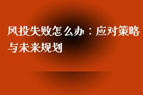 风投失败怎么办：应对策略与未来规划_https://wap.lcjysmgs.com_原油期货_第1张