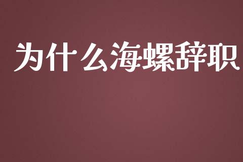 为什么海螺辞职_https://wap.lcjysmgs.com_债券基金_第1张