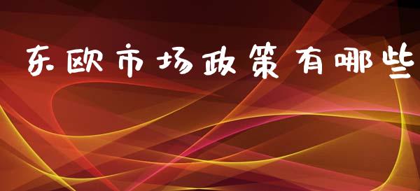 东欧市场政策有哪些_https://wap.lcjysmgs.com_金融交易_第1张