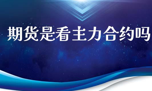 期货是看主力合约吗_https://wap.lcjysmgs.com_元宇宙_第1张