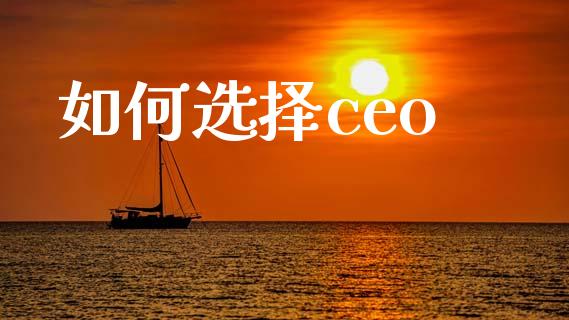 如何选择ceo_https://wap.lcjysmgs.com_原油期货_第1张