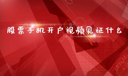 股票手机开户视频见证什么_https://wap.lcjysmgs.com_金融交易_第1张