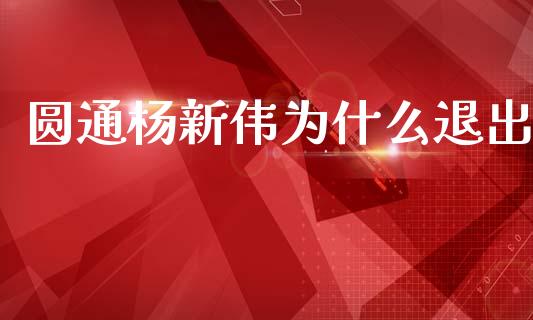 圆通杨新伟为什么退出_https://wap.lcjysmgs.com_元宇宙_第1张
