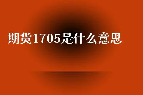 期货1705是什么意思_https://wap.lcjysmgs.com_原油期货_第1张
