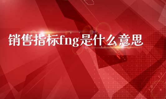 销售指标fng是什么意思_https://wap.lcjysmgs.com_原油期货_第1张