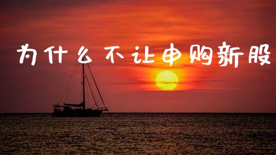 为什么不让申购新股_https://wap.lcjysmgs.com_元宇宙_第1张