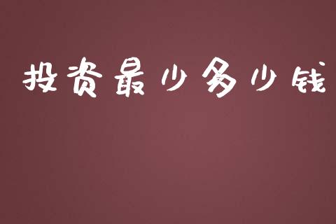 投资最少多少钱_https://wap.lcjysmgs.com_元宇宙_第1张