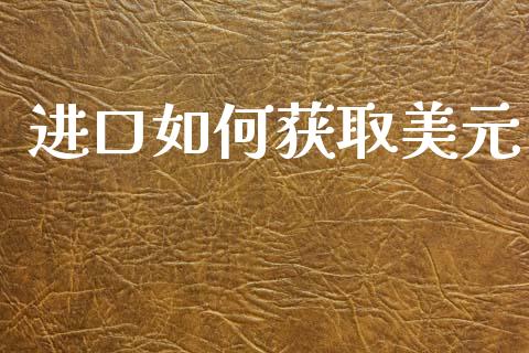 进口如何获取美元_https://wap.lcjysmgs.com_债券基金_第1张