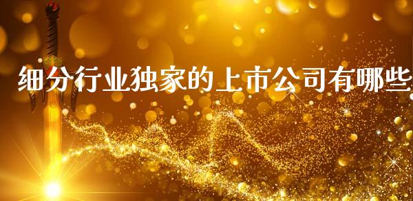 细分行业独家的上市公司有哪些_https://wap.lcjysmgs.com_元宇宙_第1张
