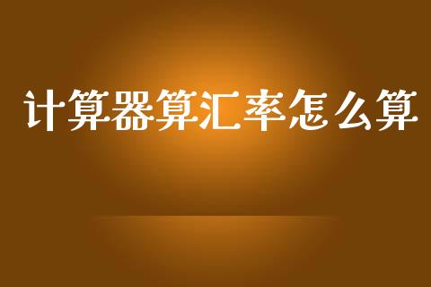 计算器算汇率怎么算_https://wap.lcjysmgs.com_元宇宙_第1张