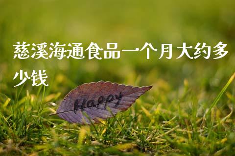 慈溪海通食品一个月大约多少钱_https://wap.lcjysmgs.com_债券基金_第1张