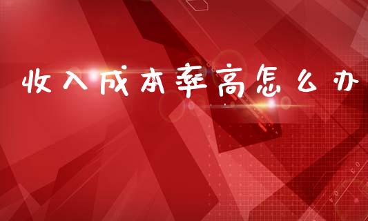 收入成本率高怎么办_https://wap.lcjysmgs.com_元宇宙_第1张