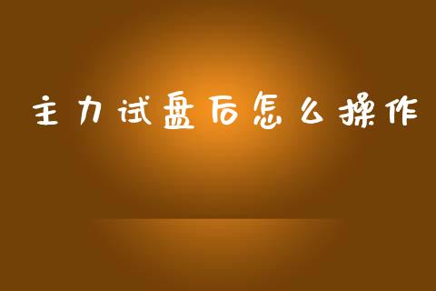 主力试盘后怎么操作_https://wap.lcjysmgs.com_金融交易_第1张