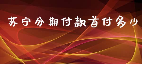 苏宁分期付款首付多少_https://wap.lcjysmgs.com_元宇宙_第1张