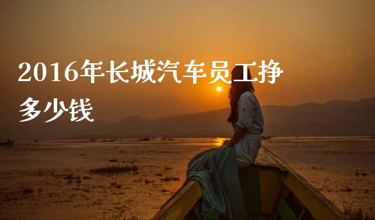 2016年长城汽车员工挣多少钱_https://wap.lcjysmgs.com_原油期货_第1张