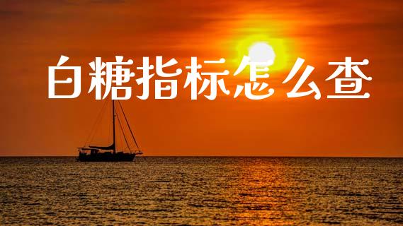 白糖指标怎么查_https://wap.lcjysmgs.com_债券基金_第1张
