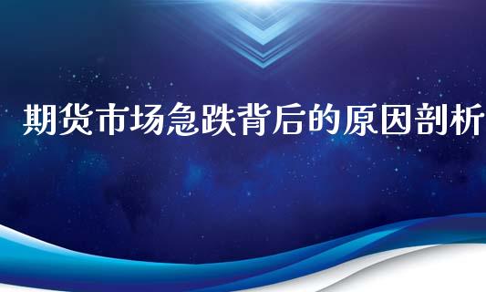 期货市场急跌背后的原因剖析_https://wap.lcjysmgs.com_债券基金_第1张