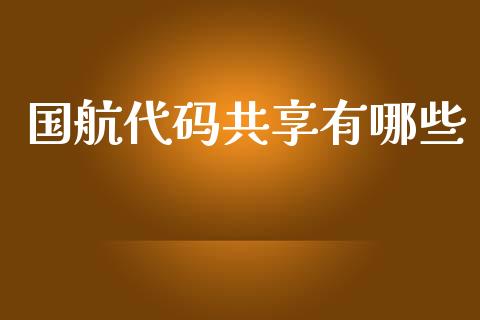 国航代码共享有哪些_https://wap.lcjysmgs.com_原油期货_第1张