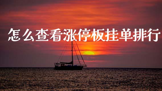 怎么查看涨停板挂单排行_https://wap.lcjysmgs.com_元宇宙_第1张