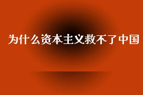 为什么资本主义救不了中国_https://wap.lcjysmgs.com_元宇宙_第1张