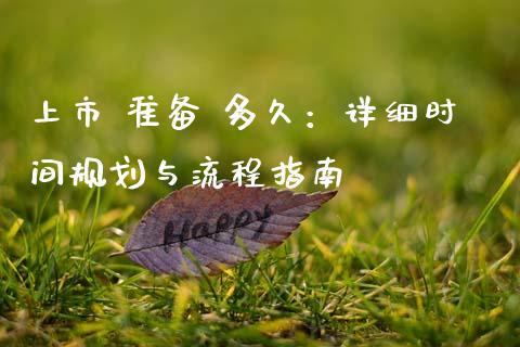 上市 准备 多久：详细时间规划与流程指南_https://wap.lcjysmgs.com_元宇宙_第1张