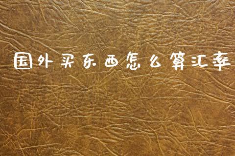 国外买东西怎么算汇率_https://wap.lcjysmgs.com_债券基金_第1张