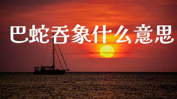 巴蛇吞象什么意思_https://wap.lcjysmgs.com_元宇宙_第1张
