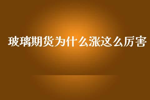 玻璃期货为什么涨这么厉害_https://wap.lcjysmgs.com_原油期货_第1张