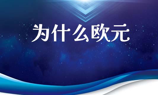 为什么欧元_https://wap.lcjysmgs.com_元宇宙_第1张