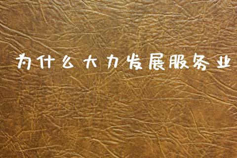 为什么大力发展服务业_https://wap.lcjysmgs.com_原油期货_第1张