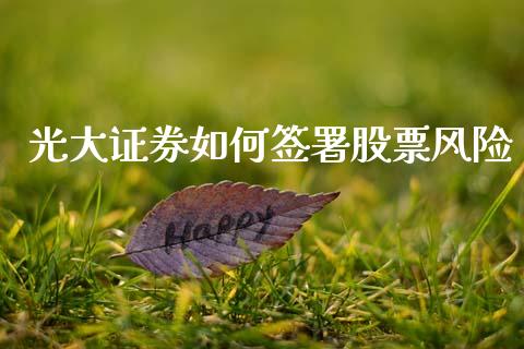 光大证券如何签署股票风险_https://wap.lcjysmgs.com_原油期货_第1张