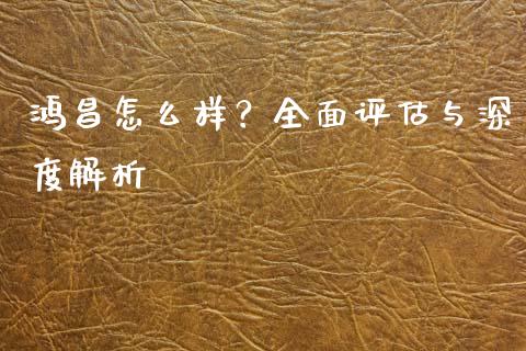 鸿昌怎么样？全面评估与深度解析_https://wap.lcjysmgs.com_金融交易_第1张