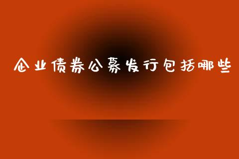 企业债券公募发行包括哪些_https://wap.lcjysmgs.com_原油期货_第1张