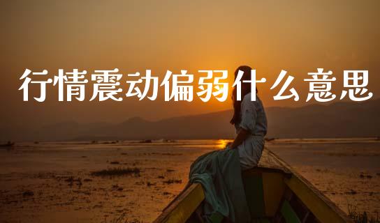行情震动偏弱什么意思_https://wap.lcjysmgs.com_债券基金_第1张