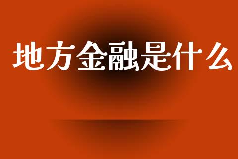 地方金融是什么_https://wap.lcjysmgs.com_债券基金_第1张