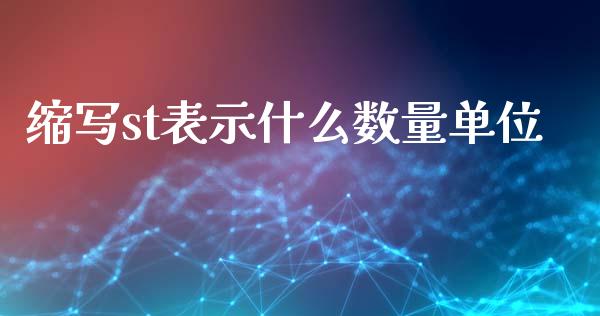 缩写st表示什么数量单位_https://wap.lcjysmgs.com_元宇宙_第1张