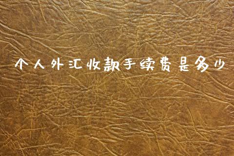 个人外汇收款手续费是多少_https://wap.lcjysmgs.com_债券基金_第1张