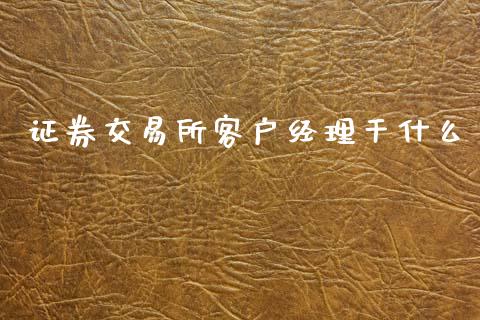 证券交易所客户经理干什么_https://wap.lcjysmgs.com_元宇宙_第1张