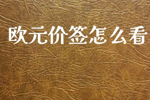 欧元价签怎么看_https://wap.lcjysmgs.com_元宇宙_第1张