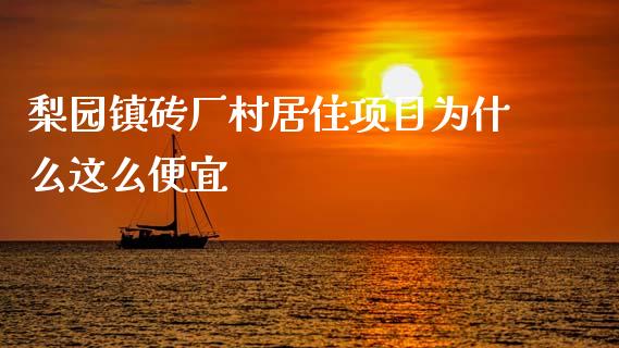 梨园镇砖厂村居住项目为什么这么便宜_https://wap.lcjysmgs.com_原油期货_第1张