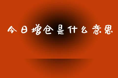 今日增仓是什么意思_https://wap.lcjysmgs.com_债券基金_第1张