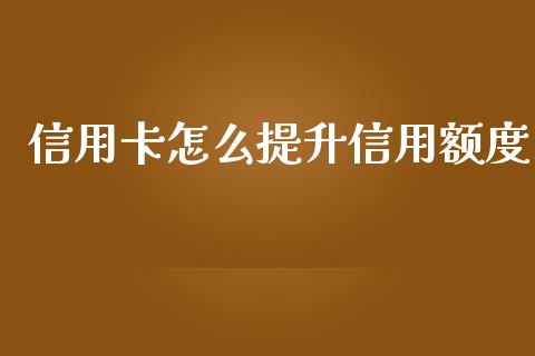 信用卡怎么提升信用额度_https://wap.lcjysmgs.com_原油期货_第1张