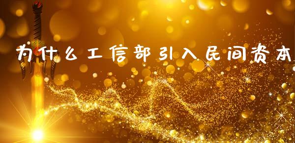 为什么工信部引入民间资本_https://wap.lcjysmgs.com_元宇宙_第1张