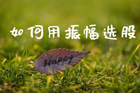 如何用振幅选股_https://wap.lcjysmgs.com_债券基金_第1张