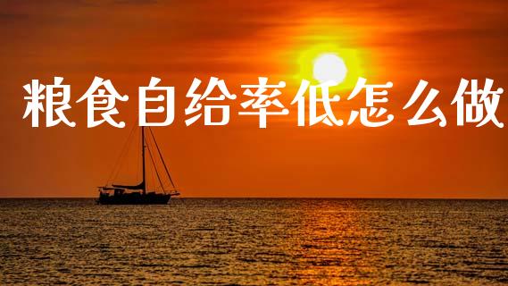 粮食自给率低怎么做_https://wap.lcjysmgs.com_元宇宙_第1张