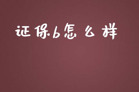 证保b怎么样_https://wap.lcjysmgs.com_债券基金_第1张