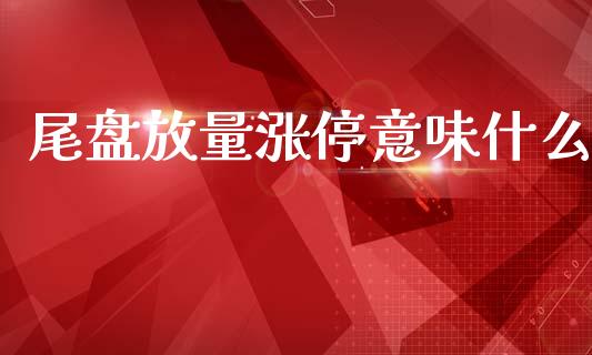 尾盘放量涨停意味什么_https://wap.lcjysmgs.com_元宇宙_第1张