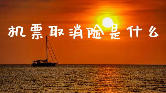 机票取消险是什么_https://wap.lcjysmgs.com_金融交易_第1张