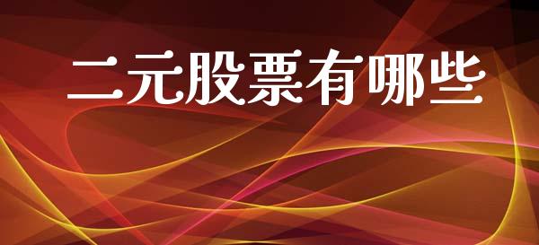 二元股票有哪些_https://wap.lcjysmgs.com_债券基金_第1张