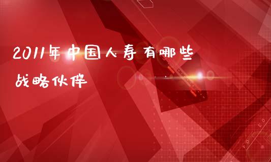 2011年中国人寿有哪些战略伙伴_https://wap.lcjysmgs.com_金融交易_第1张